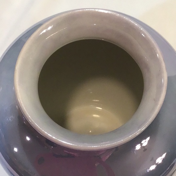 Fraunfelter porcelain blue luster vase EUC - Picture 3 of 4